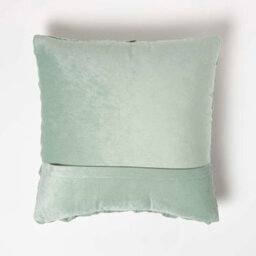 Homescapes Grace Pleated Green Velvet Cushion - thumbnail 3
