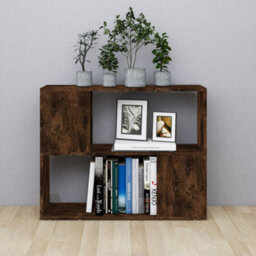 Berkfield Book Cabinet/room Divider Smoked Oak 80X24X63 Cm - thumbnail 3