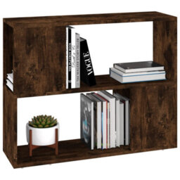 Berkfield Book Cabinet/room Divider Smoked Oak 80X24X63 Cm - thumbnail 4