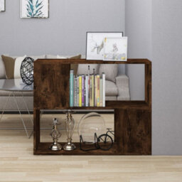 Berkfield Book Cabinet/room Divider Smoked Oak 80X24X63 Cm - thumbnail 1