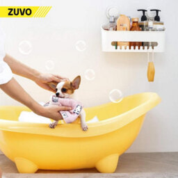 Zuvo No Drill Shower Caddy With Suction Cups White Bathroom Shelf For Shampoo Soap Toiletries - thumbnail 8