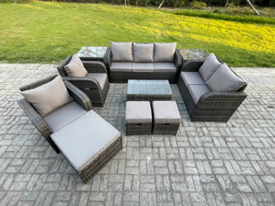 Fimous Patio Garden Furniture Sets Wicker 10 Seater Outdoor Rattan Furniture Sets With Rectangular Coffee Table - image 1