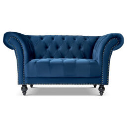 Bravich Cambridge Chesterfield Armchair - Velvet Blue