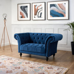 Bravich Cambridge Chesterfield Armchair - Velvet Blue - thumbnail 6