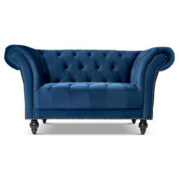 Bravich Cambridge Chesterfield Armchair - Velvet Blue - thumbnail 5