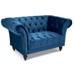 Bravich Cambridge Chesterfield Armchair - Velvet Blue - thumbnail 4