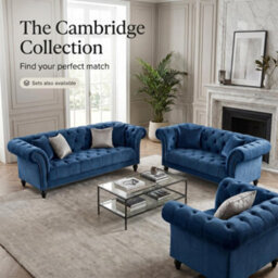 Bravich Cambridge Chesterfield Armchair - Velvet Blue - thumbnail 8