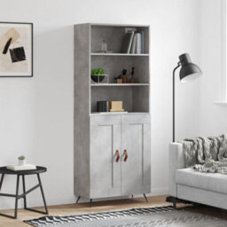 Berkfield Highboard Concrete Grey 69.5X34X180 Cm Engineered Wood - thumbnail 1