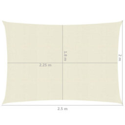 Berkfield Sunshade Sail 160 G/m2 Cream 2X2.5 M Hdpe - thumbnail 6