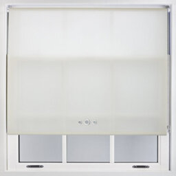 Furnished Roller Blind With Triple Chrome Round Eyelet And Metal Fittings - Cream Daylight Shade (W)90Cm X (L)210Cm