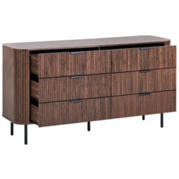Wyld And Coco Novastyle Retro Sideboard Chest Of Drawers - Six Deep Drawers, Dark Brown, Wide. - thumbnail 7