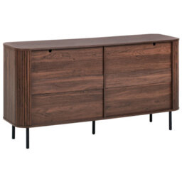 Wyld And Coco Novastyle Retro Sideboard Chest Of Drawers - Six Deep Drawers, Dark Brown, Wide. - thumbnail 8
