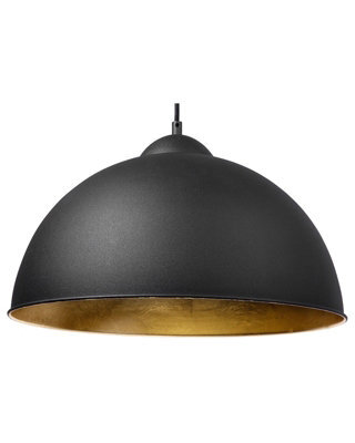 Wyld And Coco Black Half-Globe 1-Light Pendant Lamp With Gold Interior, W40 X D40 X H129 Cm - image 1