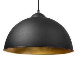 Wyld And Coco Black Half-Globe 1-Light Pendant Lamp With Gold Interior, W40 X D40 X H129 Cm - thumbnail 5
