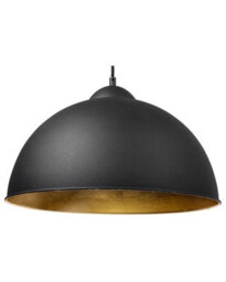 Wyld And Coco Black Half-Globe 1-Light Pendant Lamp With Gold Interior, W40 X D40 X H129 Cm - thumbnail 1