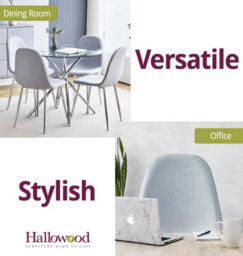 Hallowood Furniture Cullompton Light Grey Fabric Dining Chair With Silver Legs X 4 - thumbnail 6