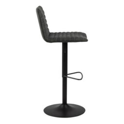Wyld Haus Set Of 2 Aalborg Upholstered Bar Stools, Anthracite Grey Fabric Etched Back, Adjustable Swivel - thumbnail 4