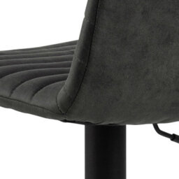 Wyld Haus Set Of 2 Aalborg Upholstered Bar Stools, Anthracite Grey Fabric Etched Back, Adjustable Swivel - thumbnail 5