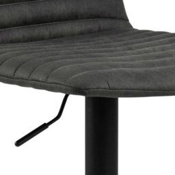 Wyld Haus Set Of 2 Aalborg Upholstered Bar Stools, Anthracite Grey Fabric Etched Back, Adjustable Swivel - thumbnail 6