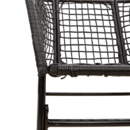 Berkfield Durable 5 Piece Garden Dining Set Black Poly Rattan Glass - thumbnail 8