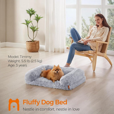 Songmics Fluffyhug Dog Bed, Medium Dog Sofa Bed, Egg Crate Foam Pet Bed With Removable Washable Cover, Grey Ombré - image 1
