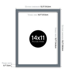 14X11 Grey Picture Frame (35.6 X 27.9Cm) Poster, Photo, Artwork, Gallery Wall Or Print - thumbnail 3