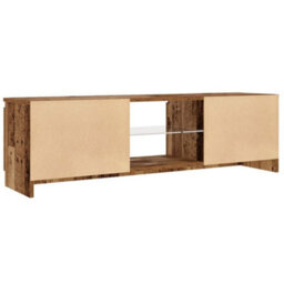 Walplus Tv Cabinet With Led Lights Old Wood 120X30X36 Cm Engineered Wood - thumbnail 9
