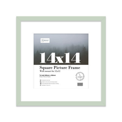 "14X14"" Mint Green Picture Frame - 14X14"" Square Frame With 12X12"" Mount For 14X14""/12X12"" Pictures Moderrn Style Thin Edge, 1 Pack" - image 1