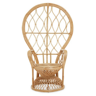 Orsina Brown Natural High Back Rattan Peakcock Chair, Rattan Arm Chair, Rattan Patio Chair For Home, Garden - image 1