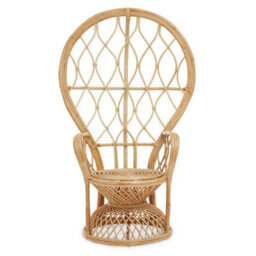 Orsina Brown Natural High Back Rattan Peakcock Chair, Rattan Arm Chair, Rattan Patio Chair For Home, Garden - thumbnail 1