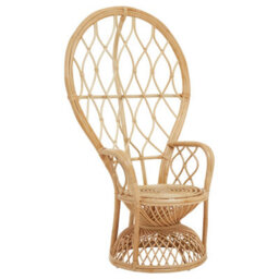 Orsina Brown Natural High Back Rattan Peakcock Chair, Rattan Arm Chair, Rattan Patio Chair For Home, Garden - thumbnail 2