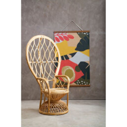 Orsina Brown Natural High Back Rattan Peakcock Chair, Rattan Arm Chair, Rattan Patio Chair For Home, Garden - thumbnail 5