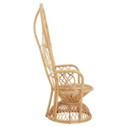 Orsina Brown Natural High Back Rattan Peakcock Chair, Rattan Arm Chair, Rattan Patio Chair For Home, Garden - thumbnail 3