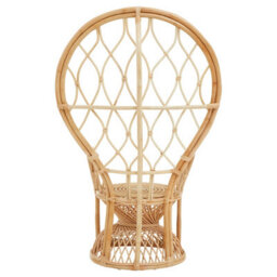 Orsina Brown Natural High Back Rattan Peakcock Chair, Rattan Arm Chair, Rattan Patio Chair For Home, Garden - thumbnail 4