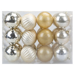 Christmas Bauble Decoration Hanging Tree Ornament X 24 8Cm Champagne - thumbnail 1