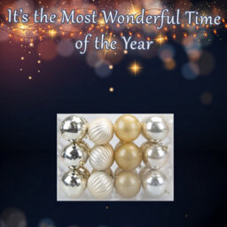 Christmas Bauble Decoration Hanging Tree Ornament X 24 8Cm Champagne - thumbnail 3