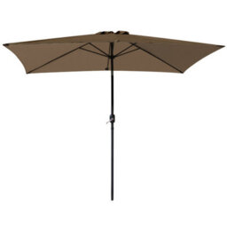 VRUC Outdoor 2X3M Parasol - Crank Up & Tilt Garden Parasol Umbrella Brown/taupe And Base - thumbnail 2