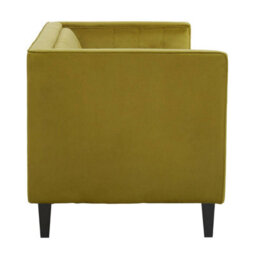 Orsina Refined 3 Seat Olive Velvet Sofa, Velvet Upholstered Mid Century Sofa, Contemporary Sofa For Livingroom - thumbnail 3