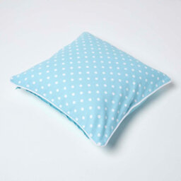 Homescapes Cotton Blue Polka Dots Cushion Cover, 45 X 45 Cm - thumbnail 4