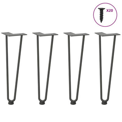 Berkfield Hairpin Legs For Coffee Table 4 Pcs Anthracite 42 Cm Solid Steel - image 1