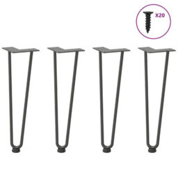 Berkfield Hairpin Legs For Coffee Table 4 Pcs Anthracite 42 Cm Solid Steel