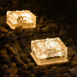 Gwsolar 4 Pack Solar Lights Brick Lights 10Cm Glass, Warm White Glow, Ip65, Auto On/off, Garden Lights - thumbnail 5