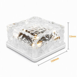Gwsolar 4 Pack Solar Lights Brick Lights 10Cm Glass, Warm White Glow, Ip65, Auto On/off, Garden Lights - thumbnail 8