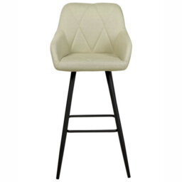 Wyld And Coco Novahome Set Of 2 Light Green Upholstered Bar Stools With Arms And Footrest - thumbnail 1