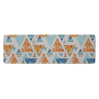 Benjamin Tate Design Triangles With Maple Oak Leaves Marble Runner Special Soft Home Rug - image 1