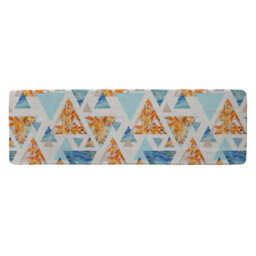 Benjamin Tate Design Triangles With Maple Oak Leaves Marble Runner Special Soft Home Rug