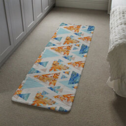 Benjamin Tate Design Triangles With Maple Oak Leaves Marble Runner Special Soft Home Rug - thumbnail 4
