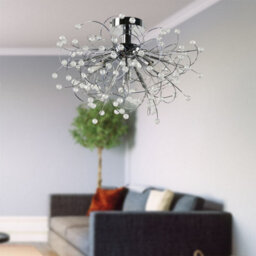 First Choice Lighting Set Of 2 Burst - Chrome With Beaded Jewels Ceiling Lights - thumbnail 6