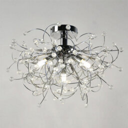First Choice Lighting Set Of 2 Burst - Chrome With Beaded Jewels Ceiling Lights - thumbnail 5