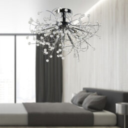 First Choice Lighting Set Of 2 Burst - Chrome With Beaded Jewels Ceiling Lights - thumbnail 7